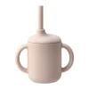 Idun beker met rietje siliconen 120 ml, Blush