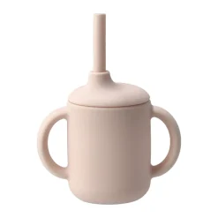 Idun beker met rietje siliconen 120 ml, Blush