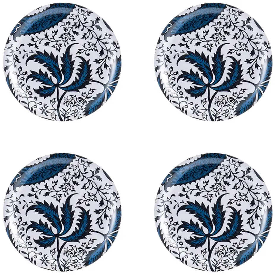 Indian Indigo onderzetter (glazen) 4-pack, Ø 11 cm.