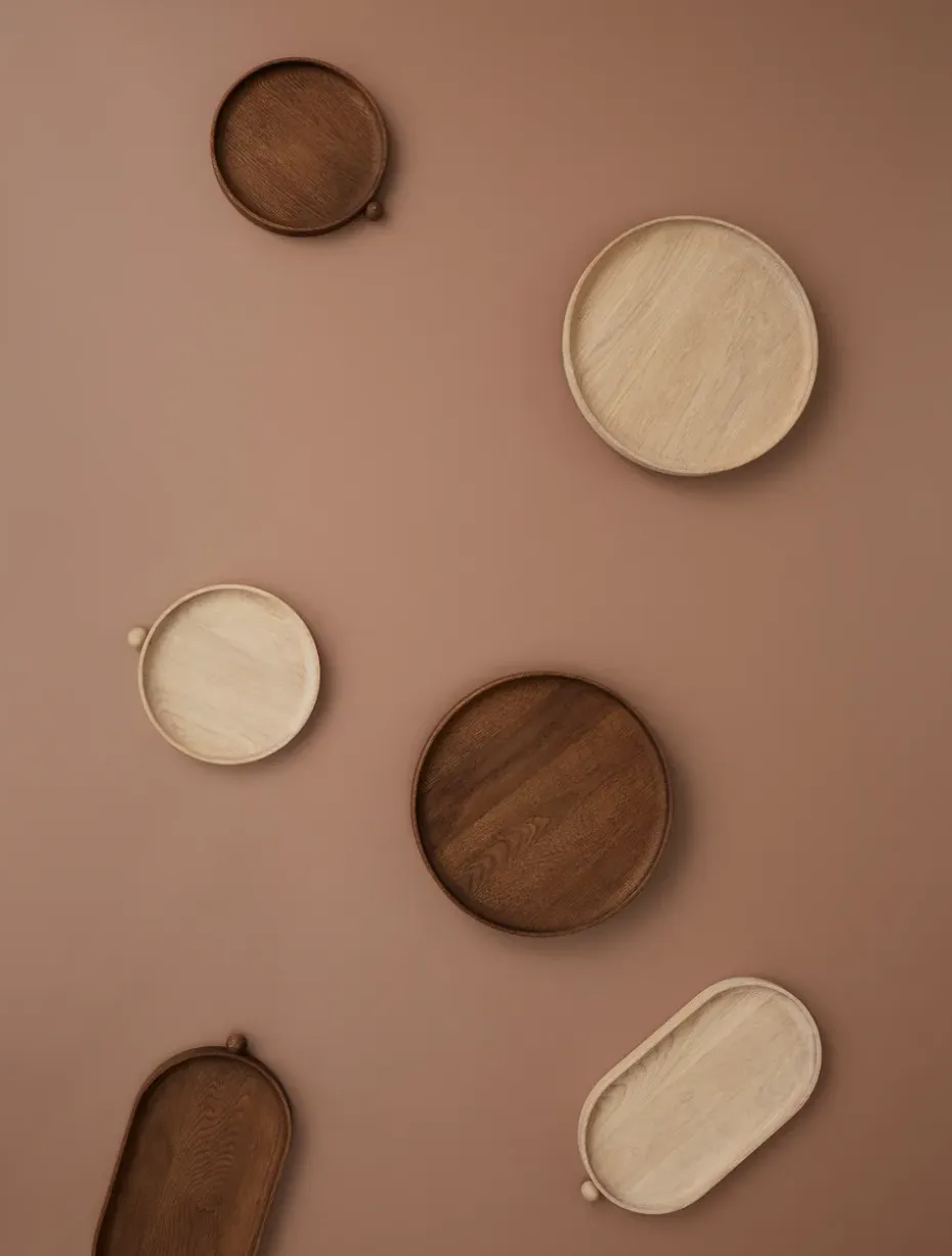 Inka houten dienblad rond Ø30 cm, Nature