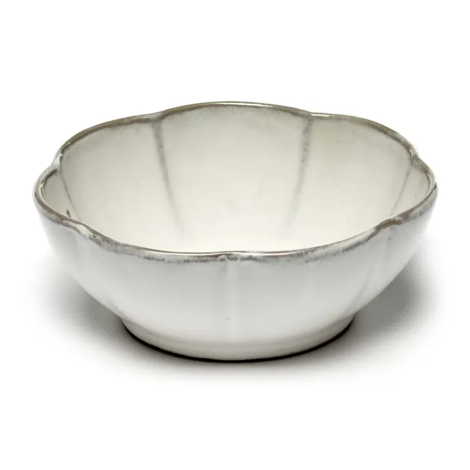 Inku geribbelde kom L Ø13 cm, White