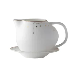 Julemorgen serveerkan met schotel, Wit-multi