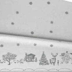Julemorgen tafellaken, Wit-groen, 140x340 cm