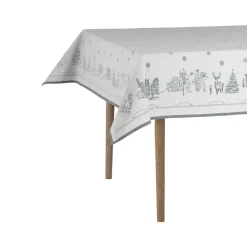 Julemorgen tafellaken, Wit-groen, 140x340 cm