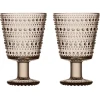 Kastehelmi glas op voet 26cl 2-pack, Linnen