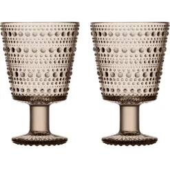 Kastehelmi glas op voet 26cl 2-pack, Linnen