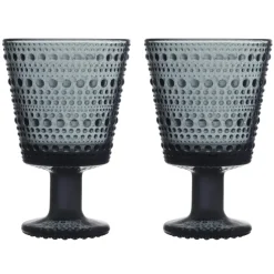 Kastehelmi glas op voet 26cl 2-pack, Donkergrijs