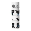 Kattenfamilie eierdop 4 delen, Wit-zwart-blauw