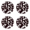 Kryss glasonderzetter Ø11 cm 4-pack, Black-white