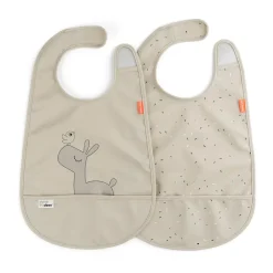 Lalee slabbetje met klittenband 2-pack, Sand