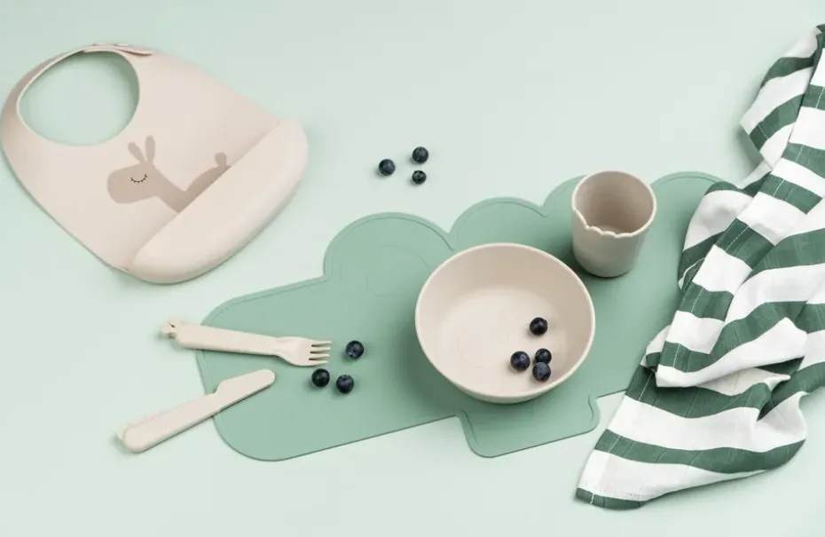 Lalee slabbetje 2-pack, Grijs-groen