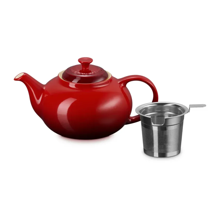 Le Creuset theepot, Cerise, met zeef, 1,3 L