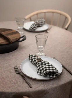 Lido black line serviesset 12-delig, Wit met zwarte rand
