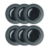 Lines klein bord Ø 21 cm 6-pack, donkergrijs