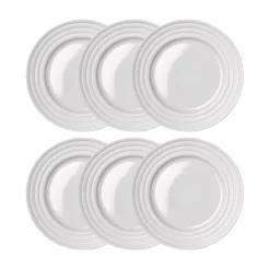 Lines klein bord Ø 21 cm 6-pack, wit