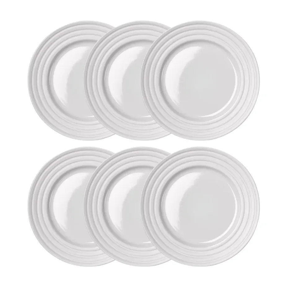 Lines klein bord Ø 21 cm 6-pack, wit