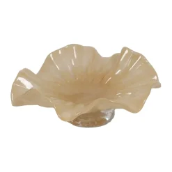 Loa schaal met voet 22 cm, Beige