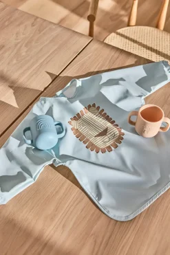 Lobo Lion slabbetje met mouw, Ice blue