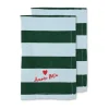 Love servet 45x45 cm 2-pack, Groen-lichtblauw