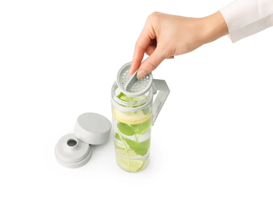 Make & Take waterfles met zeef 0,5 L, Lichtgrijs