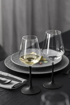 Manufacture Rock wittewijnglas 38 cl 4-pack, Transparant-zwart