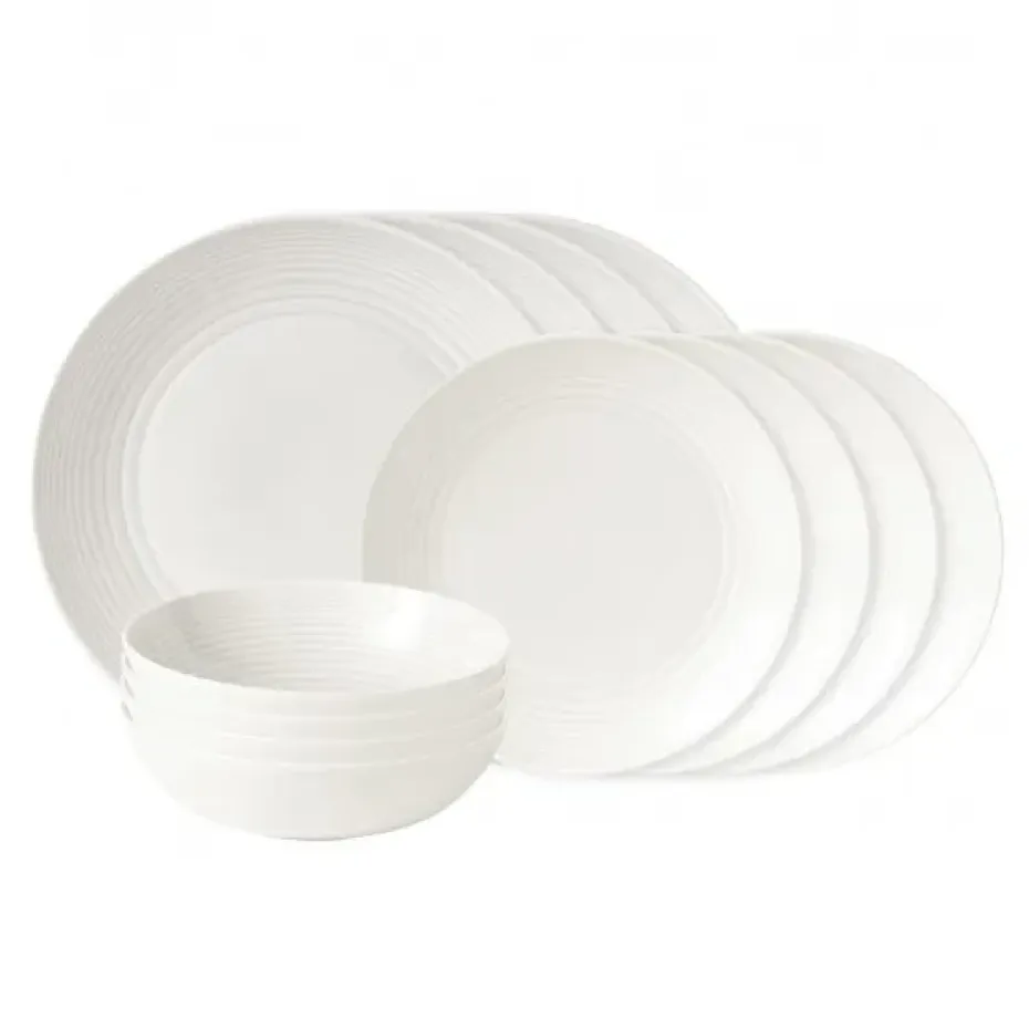 Maze bordenset 12-delig, wit