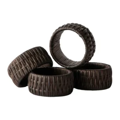 Mila servetring 4-pack, Brown