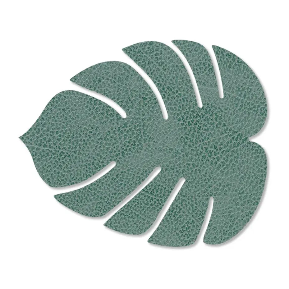 Monstera Leaf Hippo onderzetter, Pastelgroen