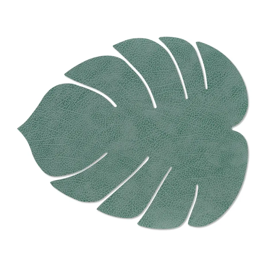 Monstera Leaf Hippo placemat L, Pastelgroen