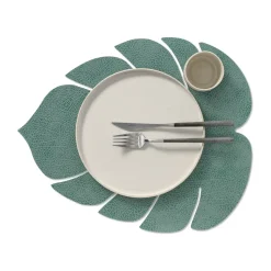 Monstera Leaf Hippo placemat L, Pastelgroen