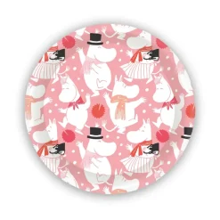 Moomin celebration mini dienblad Ø11 cm, Wit-roze