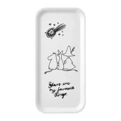 Moomin 80 dienblad 13x27 cm, Wit