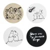 Moomin 80 glazen onderzetters Ø11 cm 4-pack, Multi