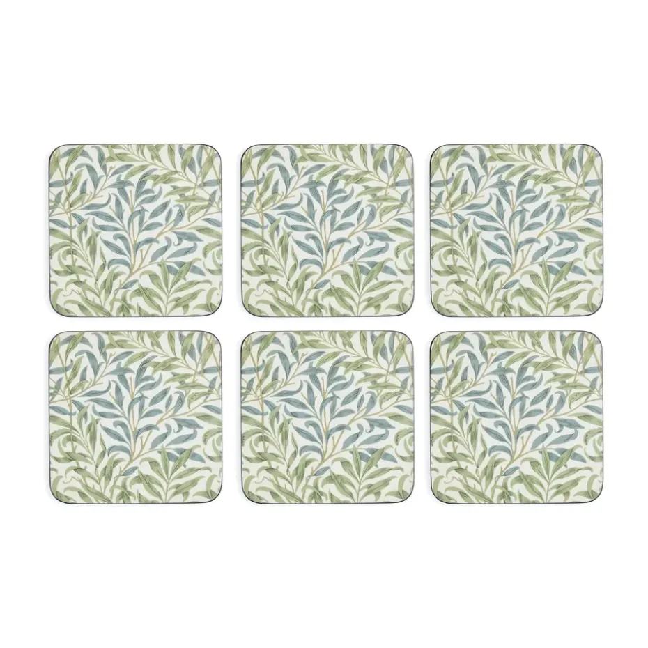 Morris & Co Willow Bough onderzetter 6-pack, Green, blue