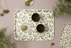 Mougli Green dienblad 33x43 cm, Green-white