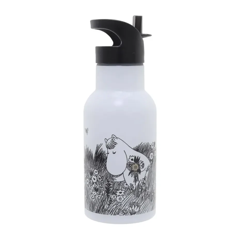 Mumin Graphic waterfles 34 cl, Wit