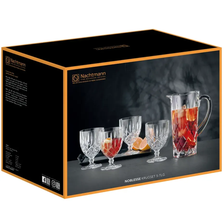 Noblesse set kan en 4 st. glazen, Helder