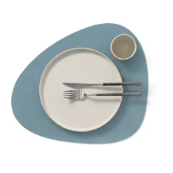 Nupo placemat keerbaar curve L 1 St., lichtblauw-lichtgrijs