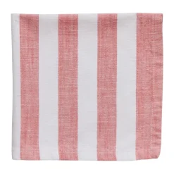 Olivia katoenen servet 40x40 cm, Off White-Dark Coral