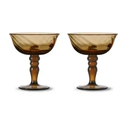 Opacity Italiaanse champagnecoupe 15 cl 2-pack, Bruin