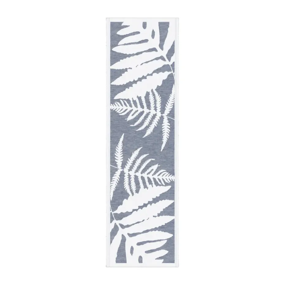 Ormbunkar tafelloper 50x150 cm, Blauw-wit