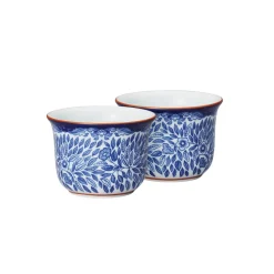 Ostindia Floris eierdop 2-pack, Blauw-wit