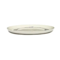 Ottolenghi Feast bord L Ø26 cm 2-pack, White stripes-blue