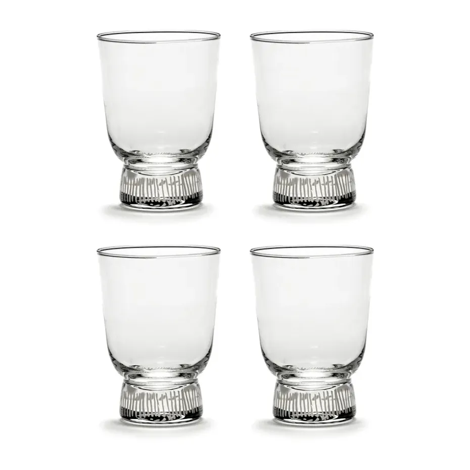 Ottolenghi Feast drinkglazen 33 cl 4-pack, Stripes sandblasted
