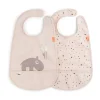 Ozzo slabbetje met klittenband 2-pack, Powder