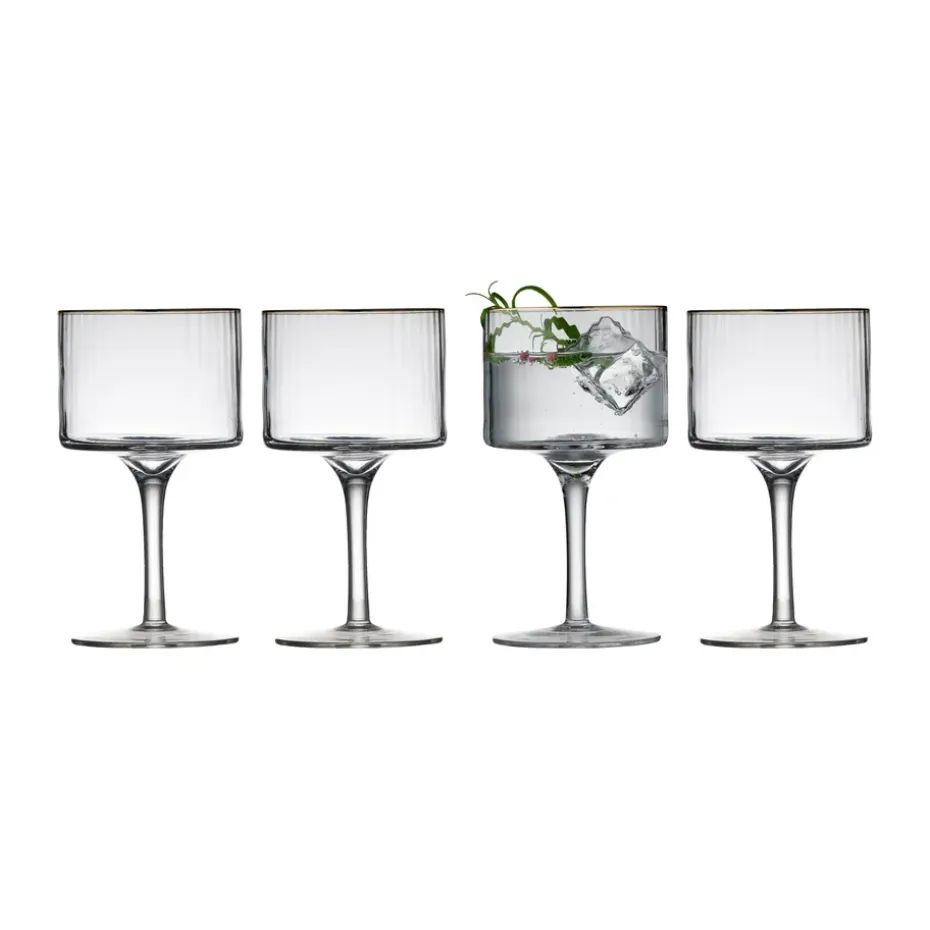 Palermo Gold gin & tonicglas 32 cl 4-pack, Transparant-goud