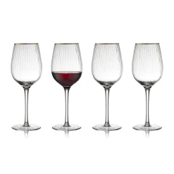 Palermo Gold rodewijnglas 40 cl 4-pack, Transparant-goud
