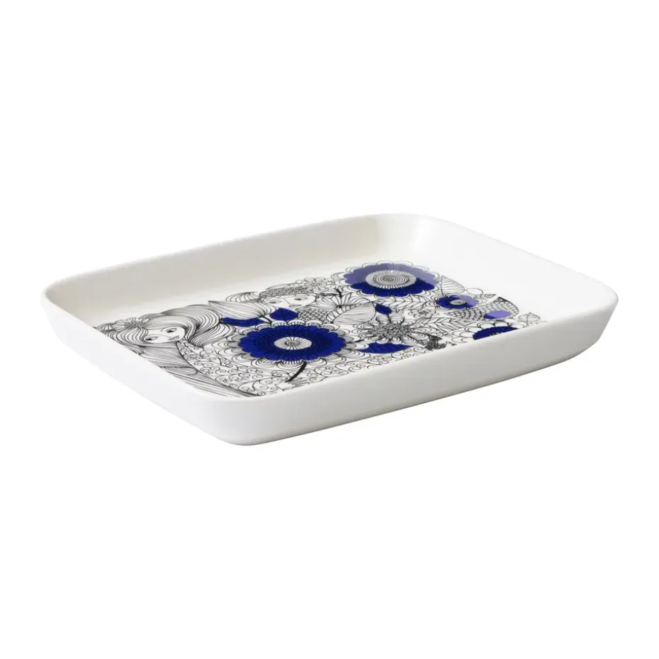 Pastoraali bord 15x19 cm, Blauw-wit