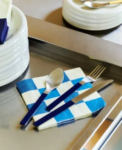 Pattern Lunch Check servet 33x33 cm 20-pack, Off white-blue M