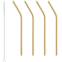 Peak rietjes 4-pack, Messing